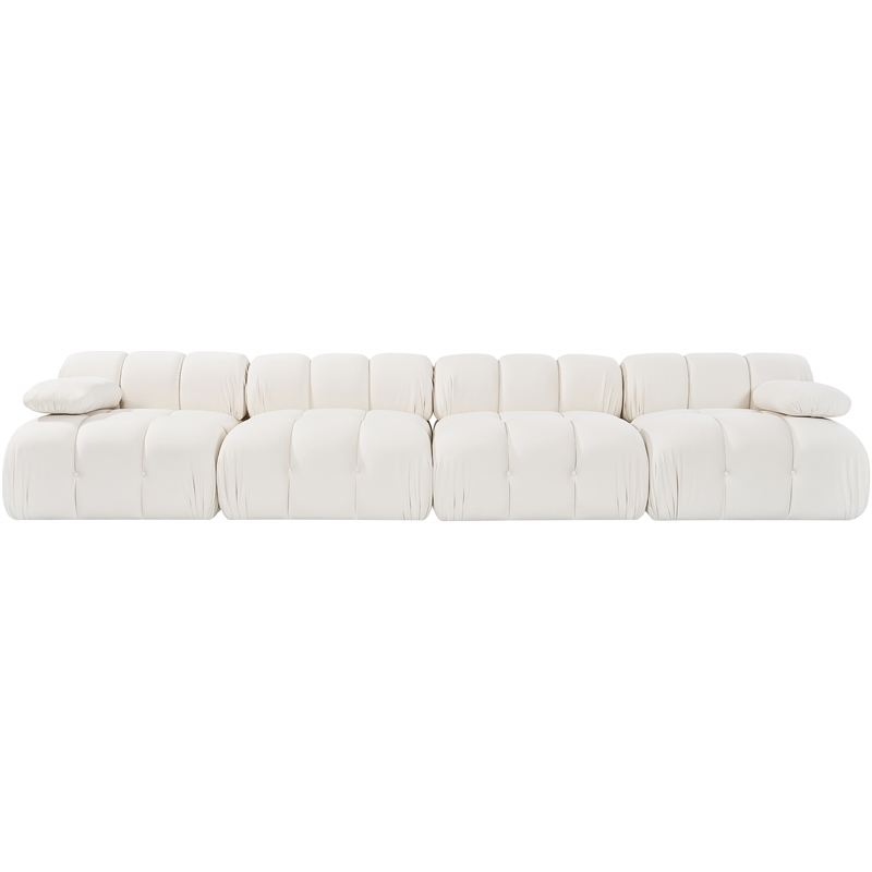 Meridian Furniture Orin Cream Velvet Performance Fabric 4 pc. Modular Sofa