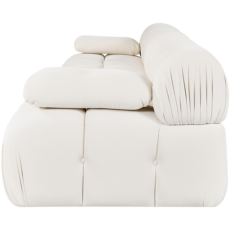 Meridian Furniture Orin Cream Velvet Performance Fabric 4 pc. Modular Sofa