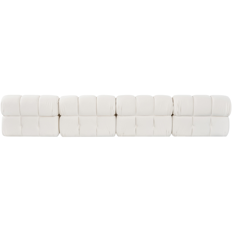 Meridian Furniture Orin Cream Velvet Performance Fabric 4 pc. Modular Sofa