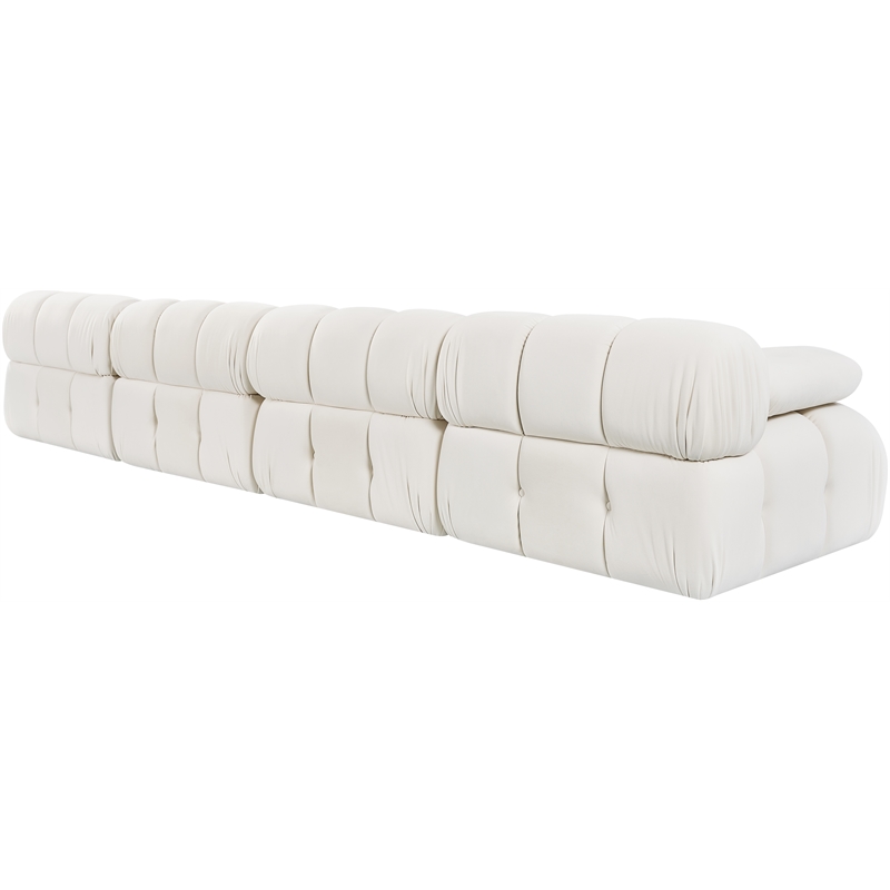 Meridian Furniture Orin Cream Velvet Performance Fabric 4 pc. Modular Sofa