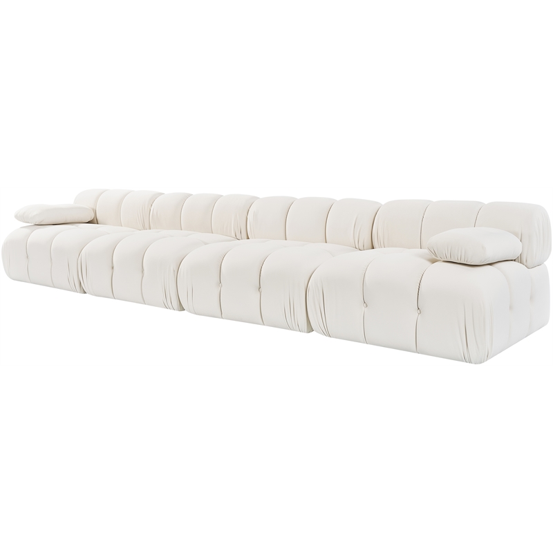 Meridian Furniture Orin Cream Velvet Performance Fabric 4 pc. Modular Sofa