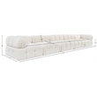 Meridian Furniture Orin Cream Velvet Performance Fabric 5 pc. Modular Sofa
