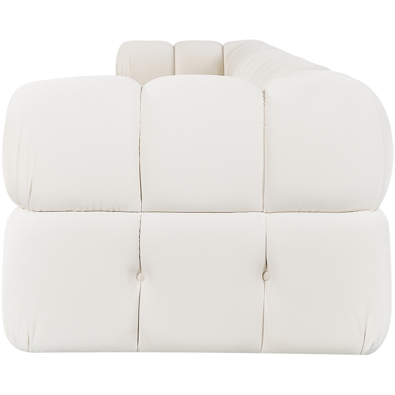 Meridian Furniture Orin Cream Velvet Performance Fabric 5 pc. Modular Sofa
