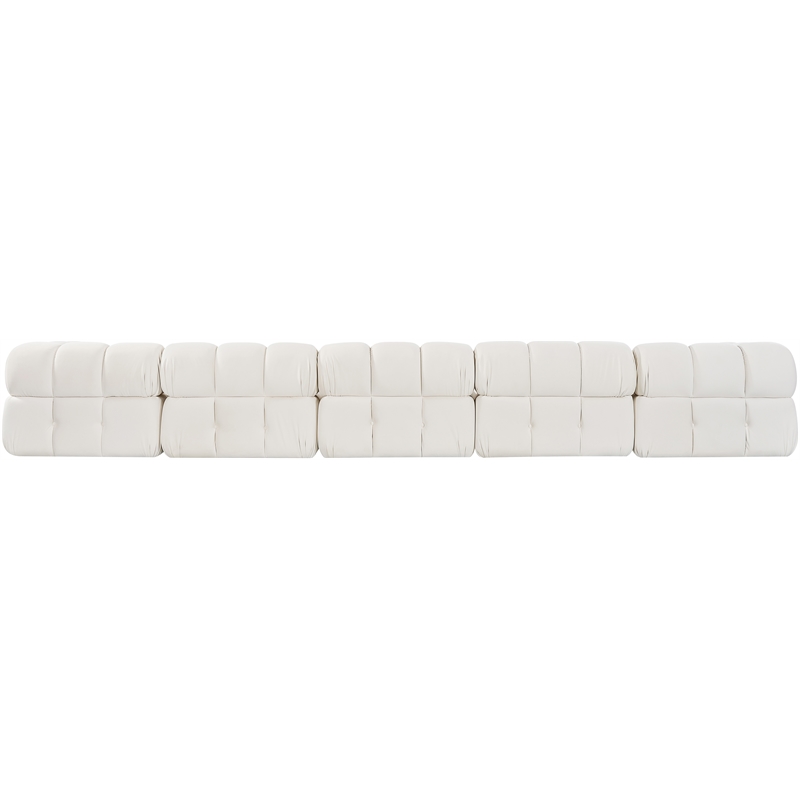 Meridian Furniture Orin Cream Velvet Performance Fabric 5 pc. Modular Sofa