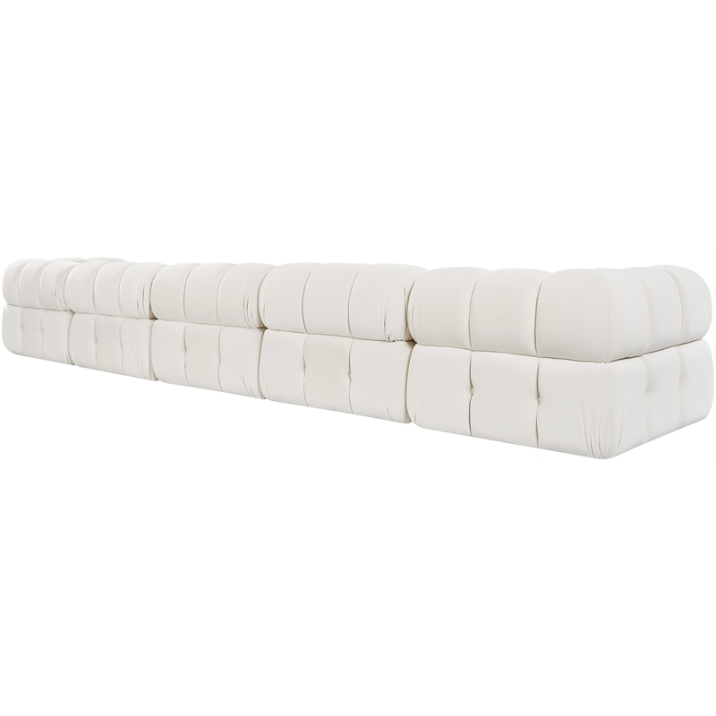 Meridian Furniture Orin Cream Velvet Performance Fabric 5 pc. Modular Sofa