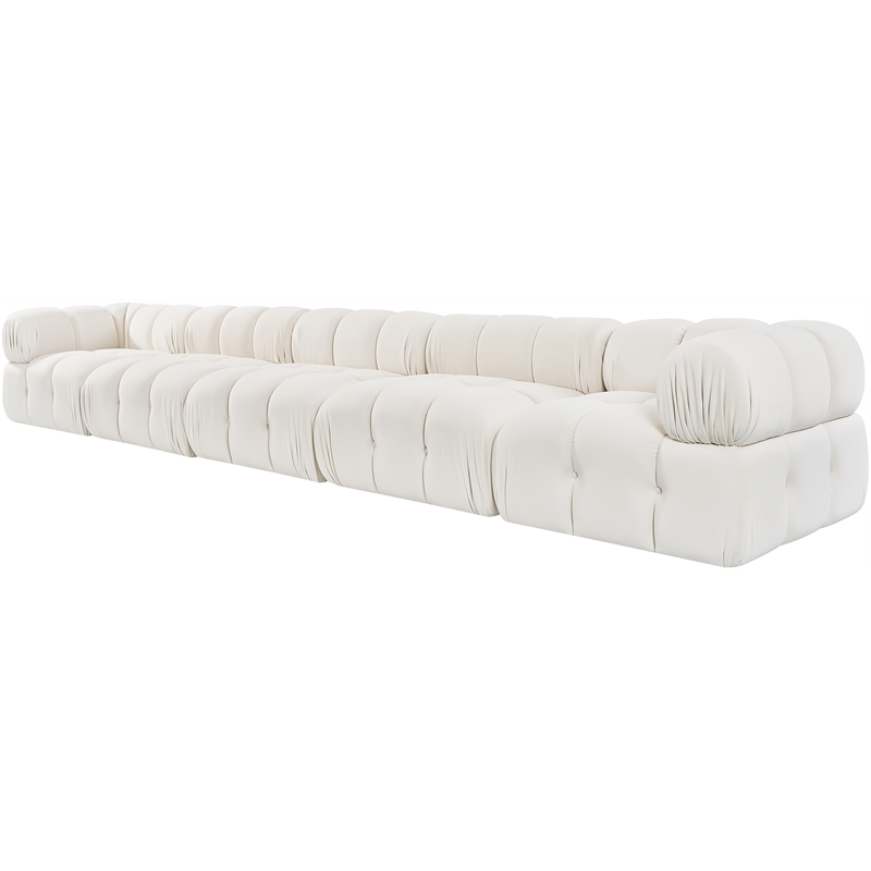 Meridian Furniture Orin Cream Velvet Performance Fabric 5 pc. Modular Sofa