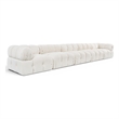 Meridian Furniture Orin Cream Velvet Performance Fabric 5 pc. Modular Sofa