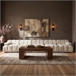 Meridian Furniture Orin Cream Velvet Performance Fabric 5 pc. Modular Sofa