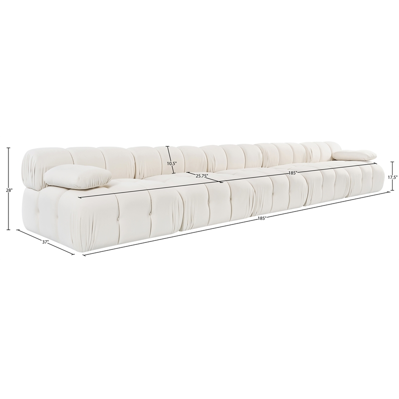 Meridian Furniture Orin Cream Velvet Performance Fabric 5 pc. Modular Sofa