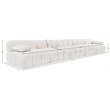 Meridian Furniture Orin Cream Velvet Performance Fabric 5 pc. Modular Sofa