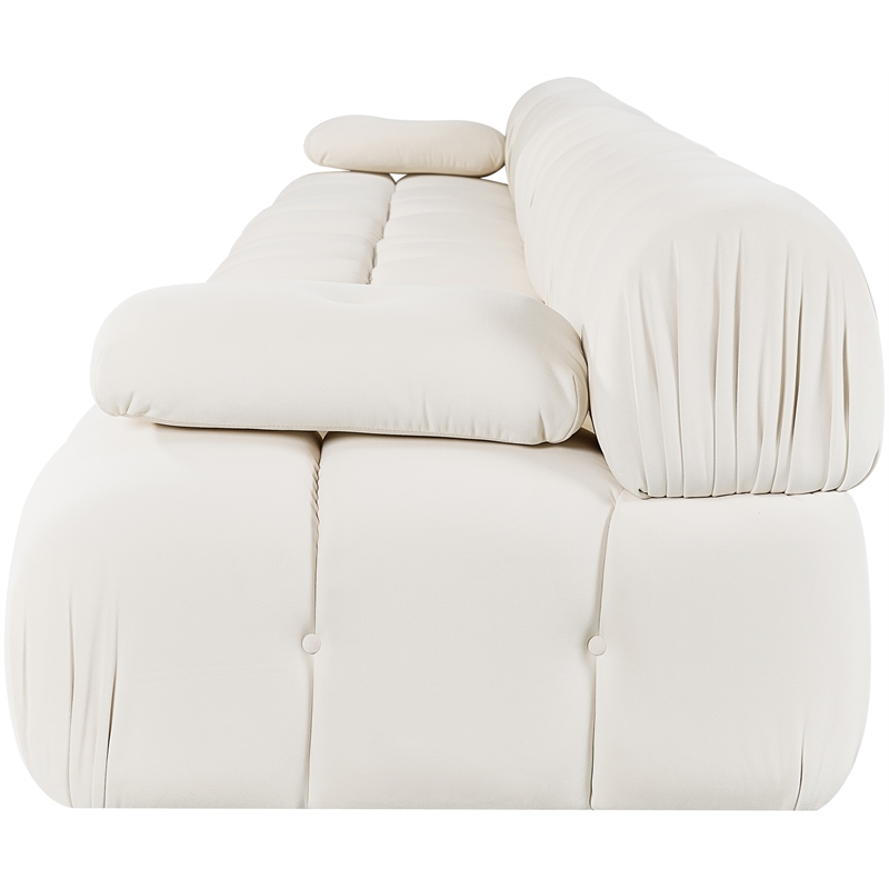 Meridian Furniture Orin Cream Velvet Performance Fabric 5 pc. Modular Sofa