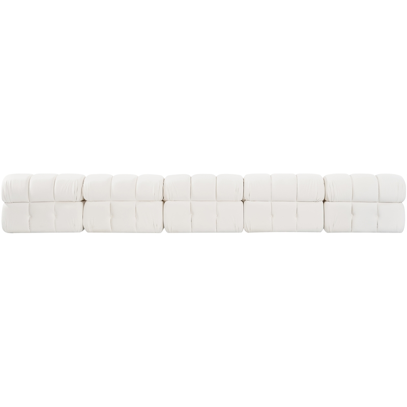 Meridian Furniture Orin Cream Velvet Performance Fabric 5 pc. Modular Sofa