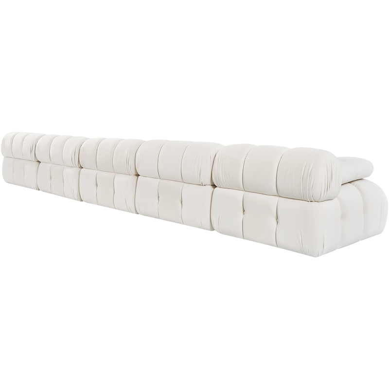 Meridian Furniture Orin Cream Velvet Performance Fabric 5 pc. Modular Sofa