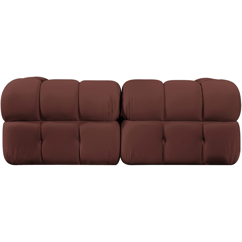 Meridian Furniture Orin Rose Velvet Performance Fabric 2 pc. Modular Sofa