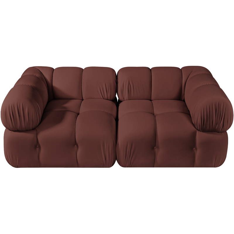 Meridian Furniture Orin Rose Velvet Performance Fabric 2 pc. Modular Sofa
