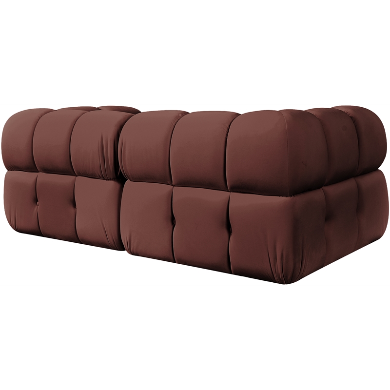 Meridian Furniture Orin Rose Velvet Performance Fabric 2 pc. Modular Sofa