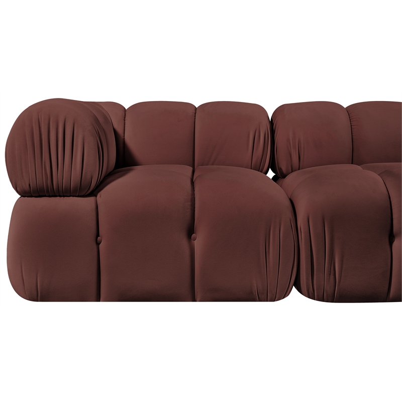 Meridian Furniture Orin Rose Velvet Performance Fabric 2 pc. Modular Sofa