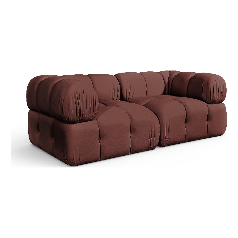 Meridian Furniture Orin Rose Velvet Performance Fabric 2 pc. Modular Sofa