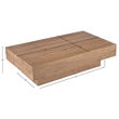 Meridian Furniture Plank Natural Mango Wood Coffee Table