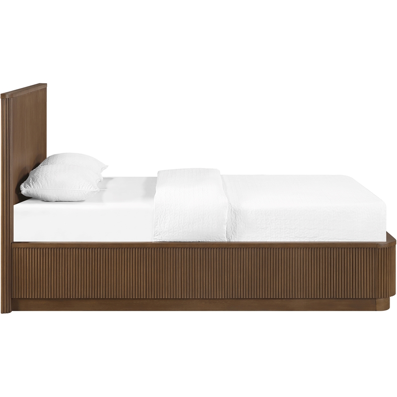 Meridian Furniture Astrid Brown Solid Wood And Oak Veneer King Bed