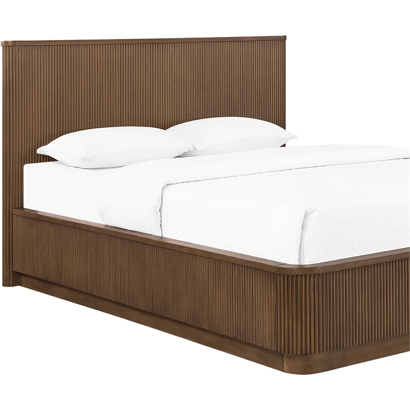 Meridian Furniture Astrid Brown Solid Wood And Oak Veneer King Bed