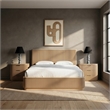 Meridian Furniture Astrid Natural Solid Wood And Oak Veneer Queen Bed