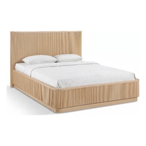 Meridian Furniture Astrid Natural Solid Wood And Oak Veneer Queen Bed