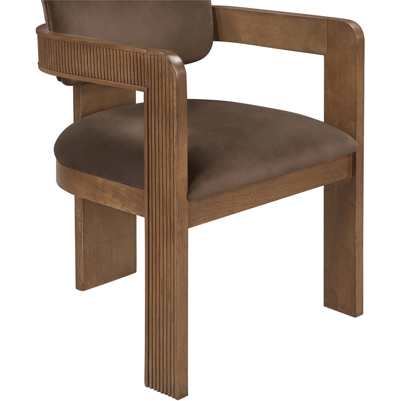 Meridian Furniture Sacha Brown Velvet Upholstered Dining Chair (Set of 2)