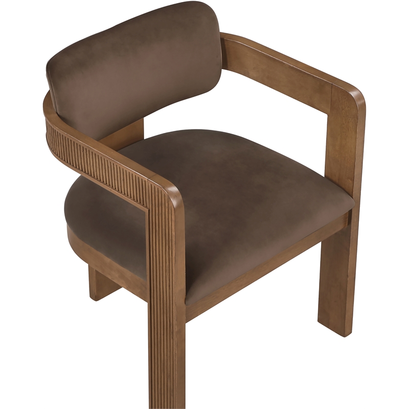 Meridian Furniture Sacha Brown Velvet Upholstered Dining Chair (Set of 2)