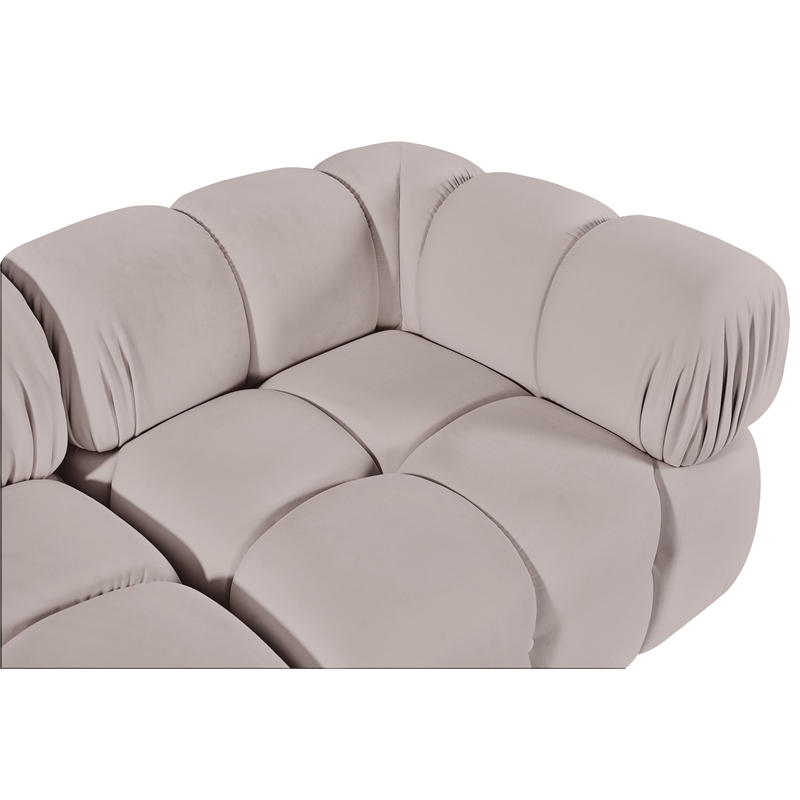 Meridian Furniture Orin Beige Velvet Performance Fabric 2 pc. Modular Sofa