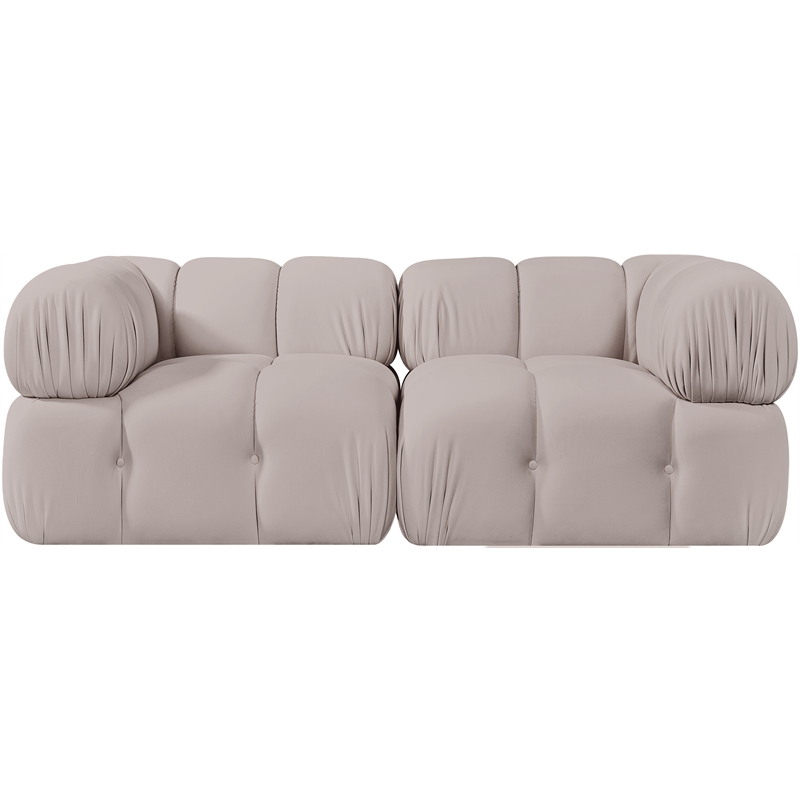 Meridian Furniture Orin Beige Velvet Performance Fabric 2 pc. Modular Sofa