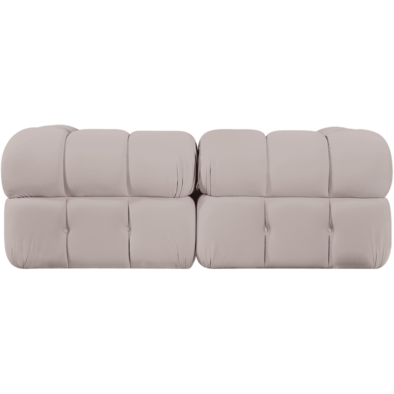 Meridian Furniture Orin Beige Velvet Performance Fabric 2 pc. Modular Sofa