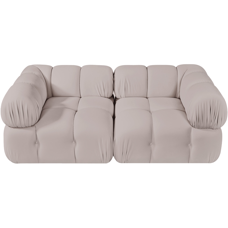 Meridian Furniture Orin Beige Velvet Performance Fabric 2 pc. Modular Sofa