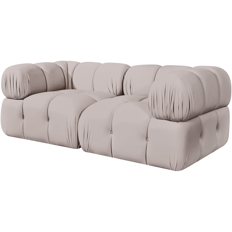 Meridian Furniture Orin Beige Velvet Performance Fabric 2 pc. Modular Sofa