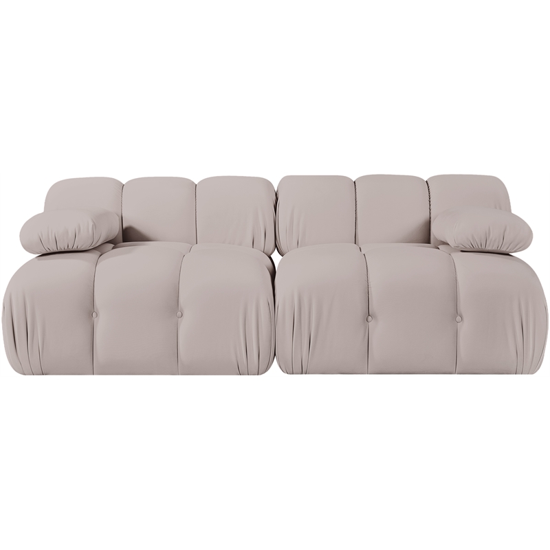Meridian Furniture Orin Beige Velvet Performance Fabric 2 pc. Modular Sofa