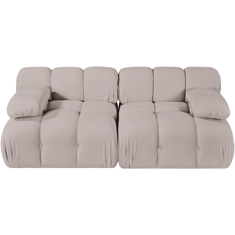 Meridian Furniture Orin Beige Velvet Performance Fabric 2 pc. Modular Sofa