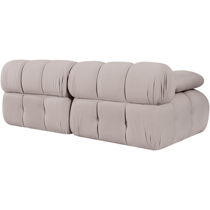 Meridian Furniture Orin Beige Velvet Performance Fabric 2 pc. Modular Sofa