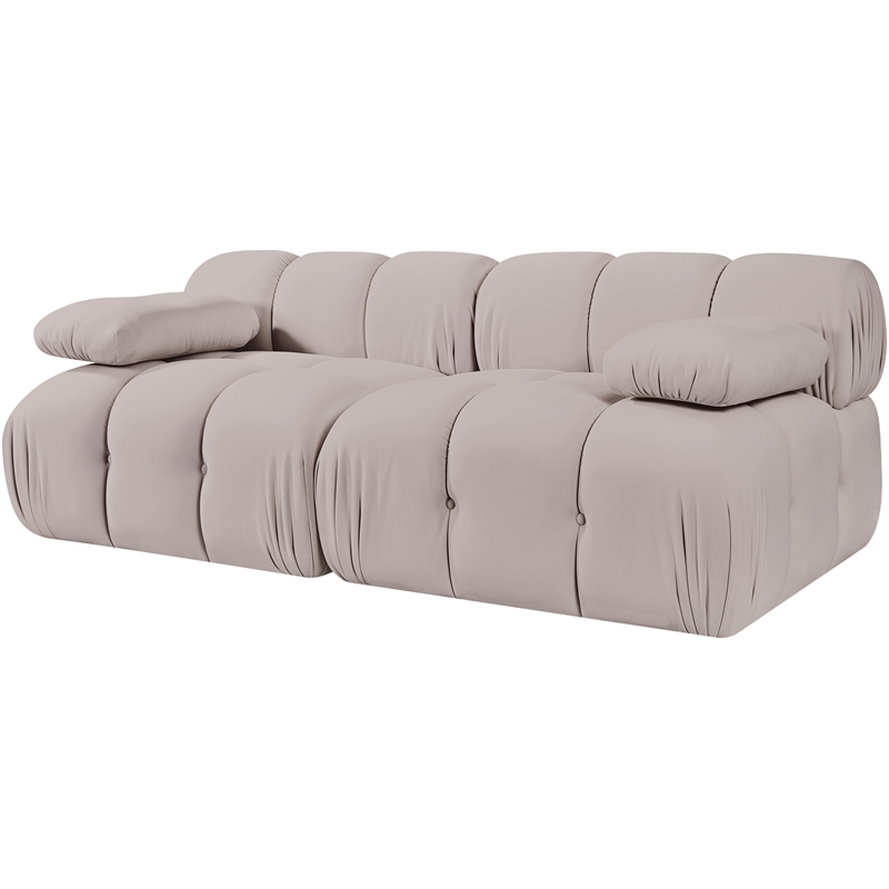 Meridian Furniture Orin Beige Velvet Performance Fabric 2 pc. Modular Sofa