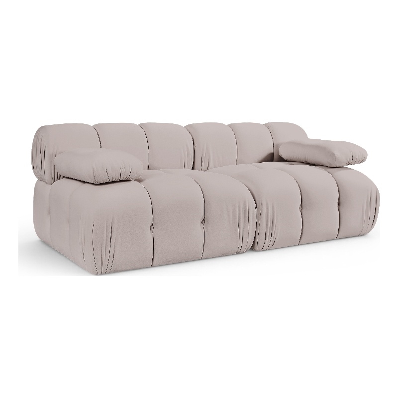 Meridian Furniture Orin Beige Velvet Performance Fabric 2 pc. Modular Sofa