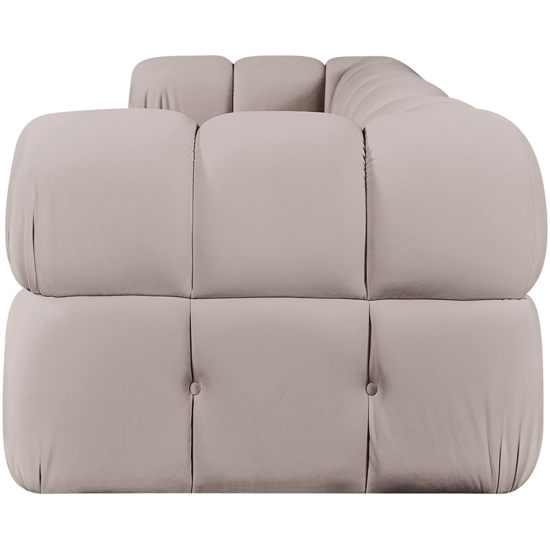 Meridian Furniture Orin Beige Velvet Performance Fabric 3 pc. Modular Sofa