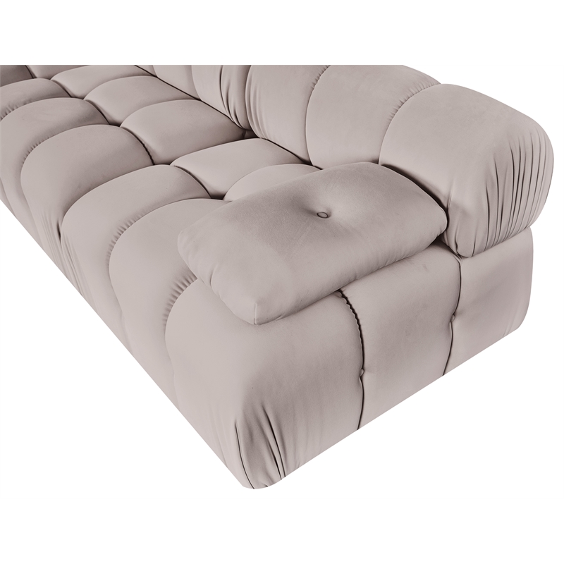 Meridian Furniture Orin Beige Velvet Performance Fabric 3 pc. Modular Sofa
