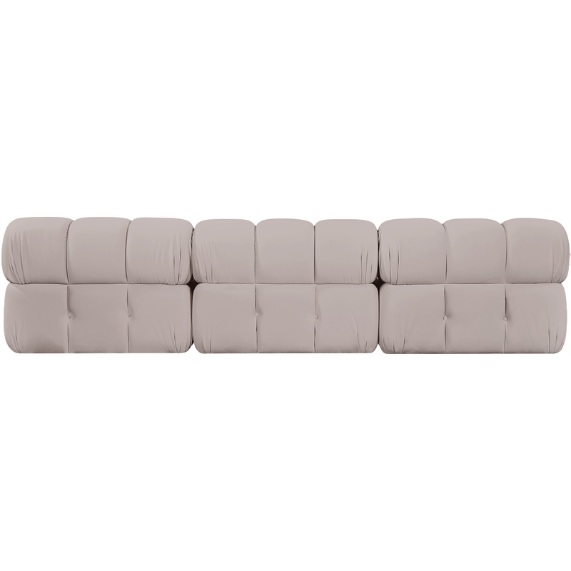 Meridian Furniture Orin Beige Velvet Performance Fabric 3 pc. Modular Sofa