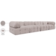 Meridian Furniture Orin Beige Velvet Performance Fabric 4 pc. Modular Sofa