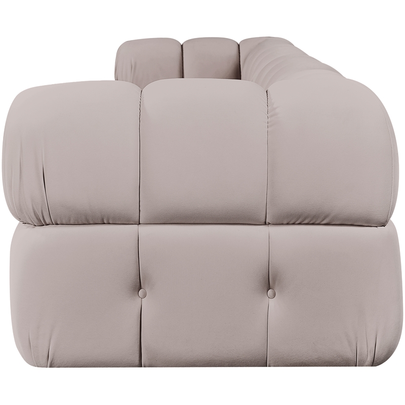 Meridian Furniture Orin Beige Velvet Performance Fabric 4 pc. Modular Sofa