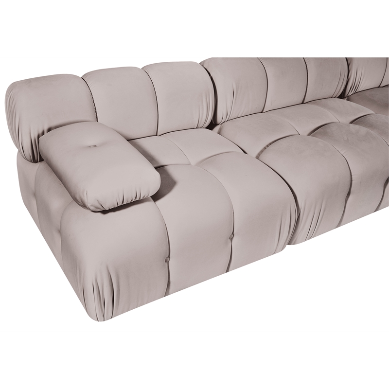 Meridian Furniture Orin Beige Velvet Performance Fabric 4 pc. Modular Sofa