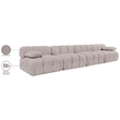 Meridian Furniture Orin Beige Velvet Performance Fabric 4 pc. Modular Sofa
