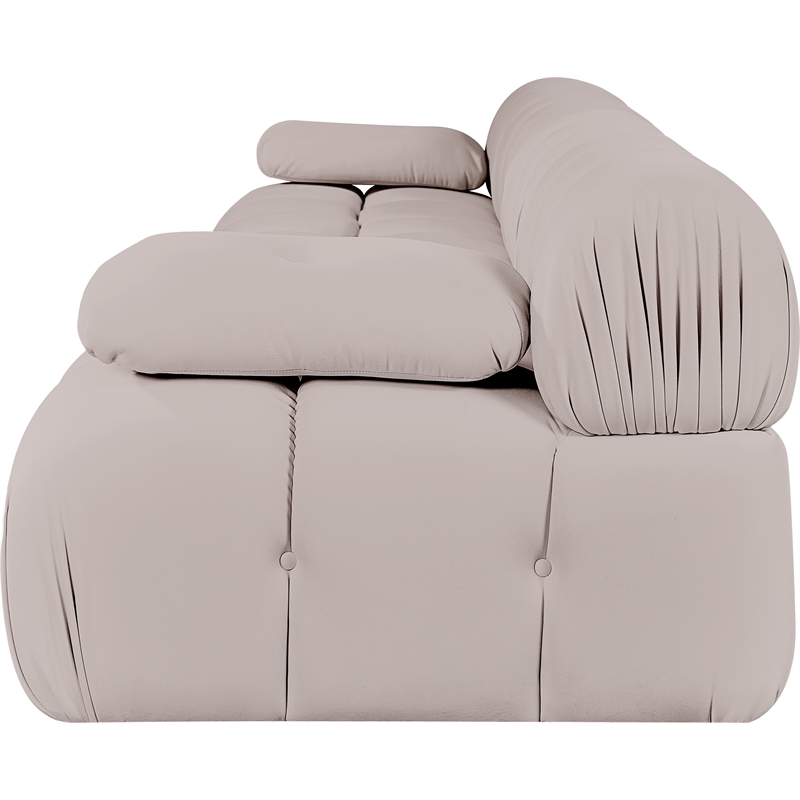 Meridian Furniture Orin Beige Velvet Performance Fabric 4 pc. Modular Sofa