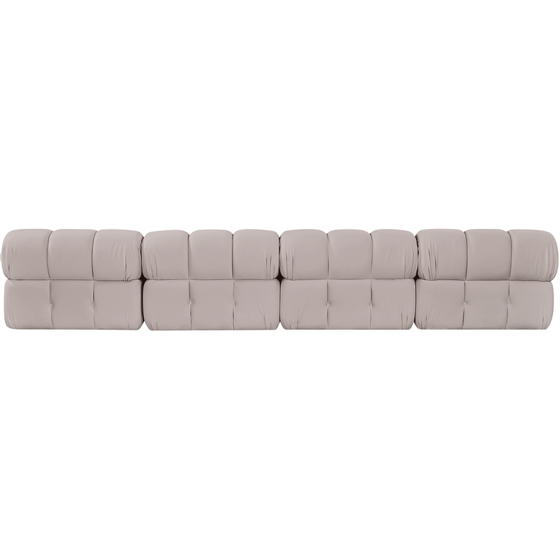 Meridian Furniture Orin Beige Velvet Performance Fabric 4 pc. Modular Sofa