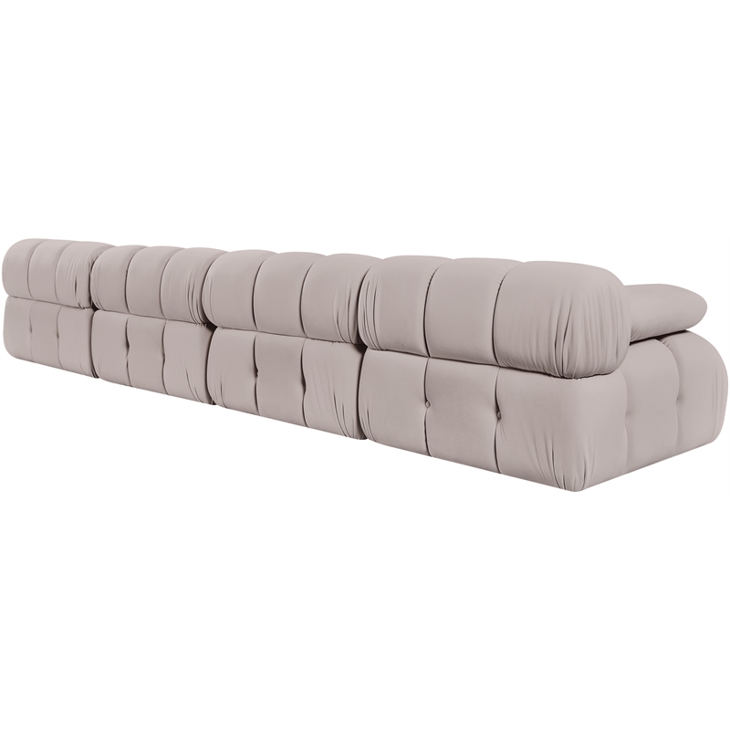 Meridian Furniture Orin Beige Velvet Performance Fabric 4 pc. Modular Sofa