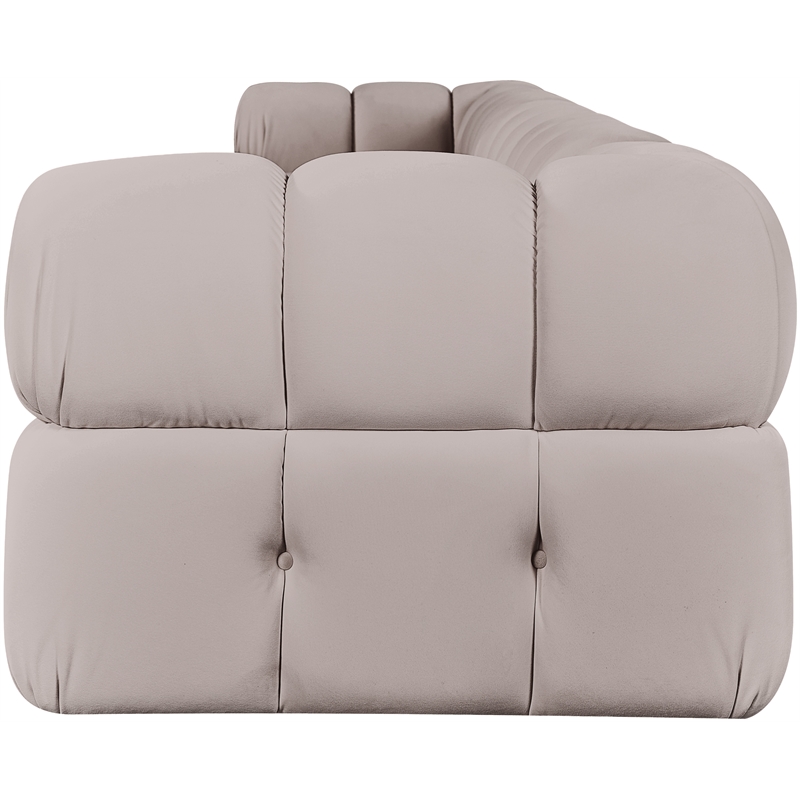 Meridian Furniture Orin Beige Velvet Performance Fabric 5 pc. Modular Sofa
